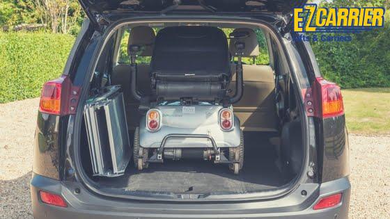 Mobility Scooter loaded in rear of SUV